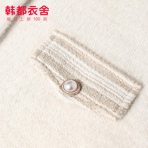 韩都衣舍2020冬装新款韩版单排扣毛绒小香风短外套女OM81330樰 商品图3