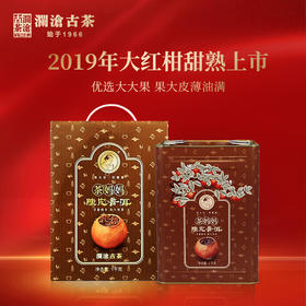澜沧古茶2019年茶妈妈大红柑陈皮普洱熟茶正宗新会柑普茶1000g