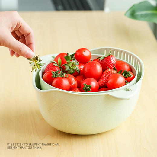 360°旋转双层分离沥水菜篮 商品图2