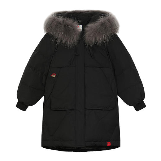 开团|Paddington Bear帕丁顿熊儿童羽绒服男女童长款毛领羽绒2019新款冬装外套 商品图10