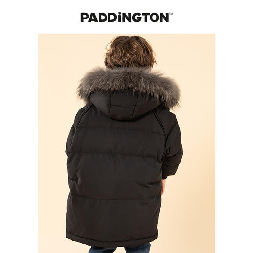 开团|Paddington Bear帕丁顿熊儿童羽绒服男女童长款毛领羽绒2019新款冬装外套 商品图5