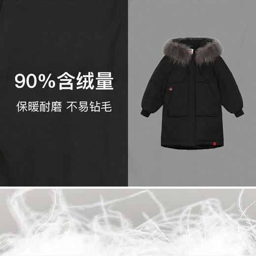 开团|Paddington Bear帕丁顿熊儿童羽绒服男女童长款毛领羽绒2019新款冬装外套 商品图11