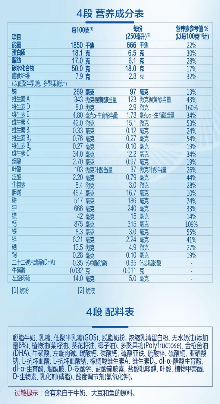 【一般贸易】德国爱他美卓萃奶粉 4段 900g(36-72个月