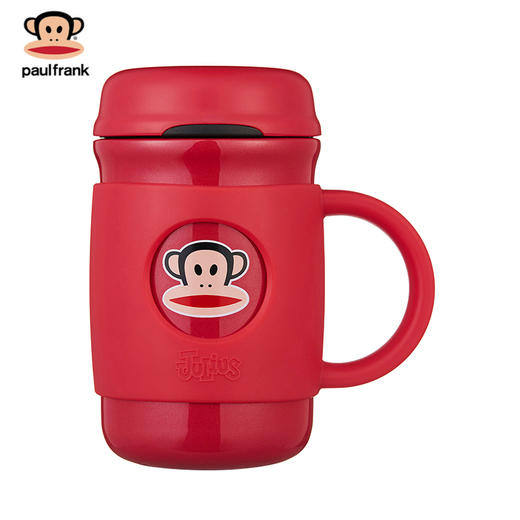大嘴猴（PaulFrank）PFD005保温杯黑色商务办公水杯带把手真空不锈钢杯子340ML 商品图1