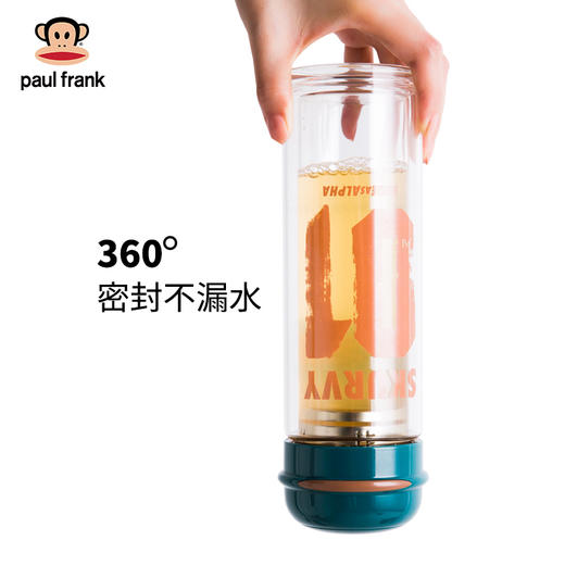 大嘴猴玻璃杯双层办公室茶杯带茶隔便捷随手杯创意杯子 商品图3
