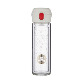 大嘴猴(Paul Frank) PFD051 双层玻璃杯300ML 创意弹盖水杯 便携车载随手杯男女耐热家用过滤茶杯