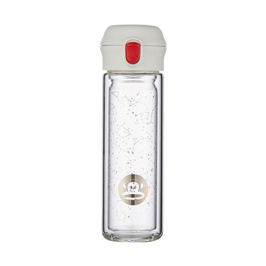 大嘴猴(Paul Frank) PFD051 双层玻璃杯300ML 创意弹盖水杯 便携车载随手杯男女耐热家用过滤茶杯 商品图0