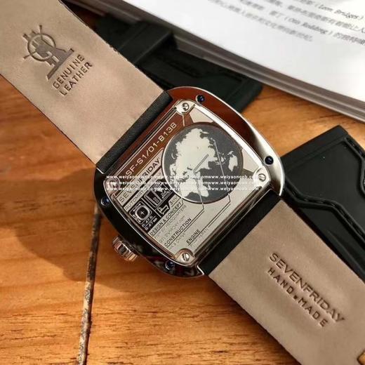 N七个星期五SEVENFRIDAY-S1/01融入新兴可循环材料，动态环上第七类可回收标志赋予了这一款表其文化内涵。皮表带，男士手表 商品图11