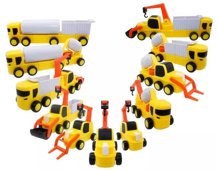 【玩具车】 magfun酷彼伴火星团队磁性玩具工程车磁力