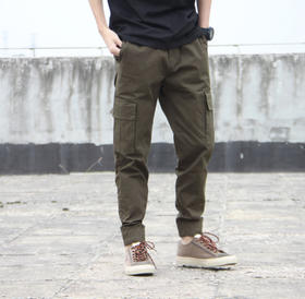 出口韩单 19s/s 春夏薄款 工装收口休闲裤 jogger pants WK213