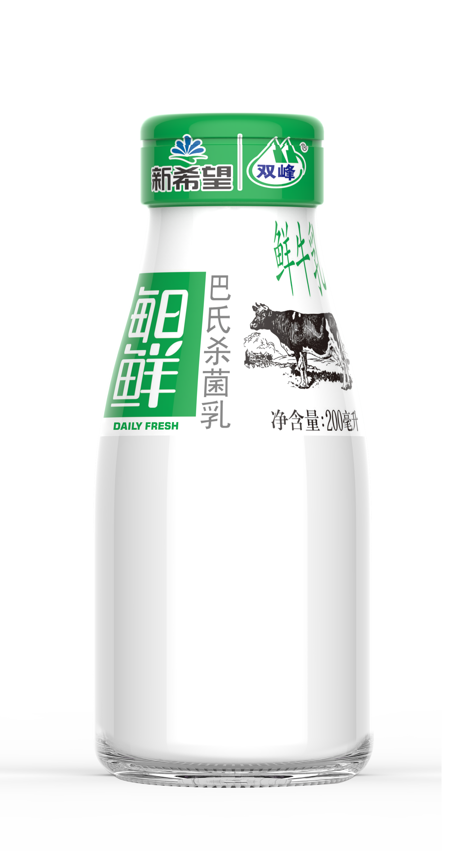 200ml每日鲜鲜牛奶玻璃瓶