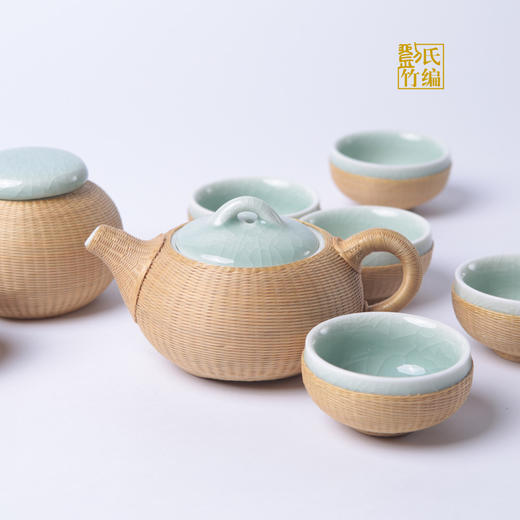 八头翠玉竹编茶具 商品图1