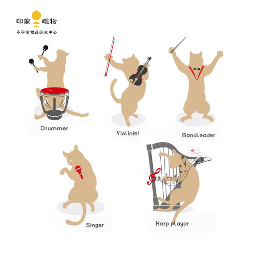 印象唯物原创出品 异形牛皮书签——猫咪系列 商品图0