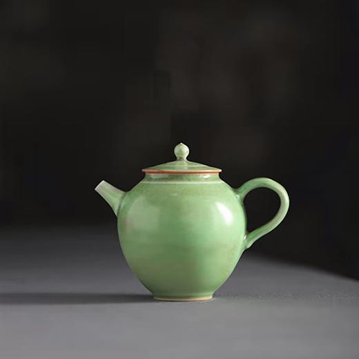 「纯手工球孔景德镇陶瓷茶壶」翡翠绿茶壶 窑变釉个人把玩茶壶 主人壶 商品图0