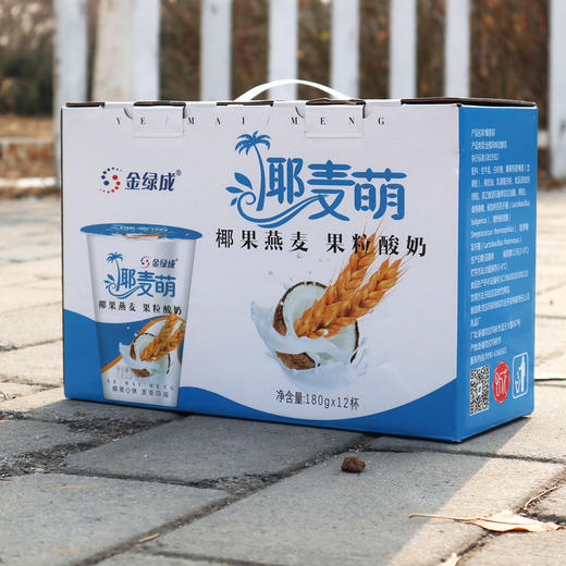 【推荐】新疆金绿成椰果燕麦果粒酸奶12杯*180克 商品图1