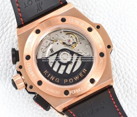 V6宇舶（恒bao）恒宝 F1赛道KingPower ，玫瑰金款，48MM，原版4100机芯，精钢外壳，透底，男表，皮表带！ 商品图9