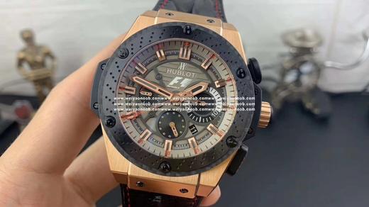 V6宇舶（恒bao）恒宝 F1赛道KingPower ，玫瑰金款，48MM，原版4100机芯，精钢外壳，透底，男表，皮表带！ 商品图4