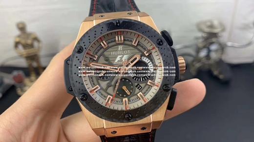 V6宇舶（恒bao）恒宝 F1赛道KingPower ，玫瑰金款，48MM，原版4100机芯，精钢外壳，透底，男表，皮表带！ 商品图6