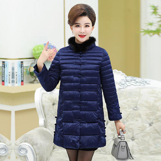 FLO-F1458-801新款水貂毛立领羽绒棉服 商品图1