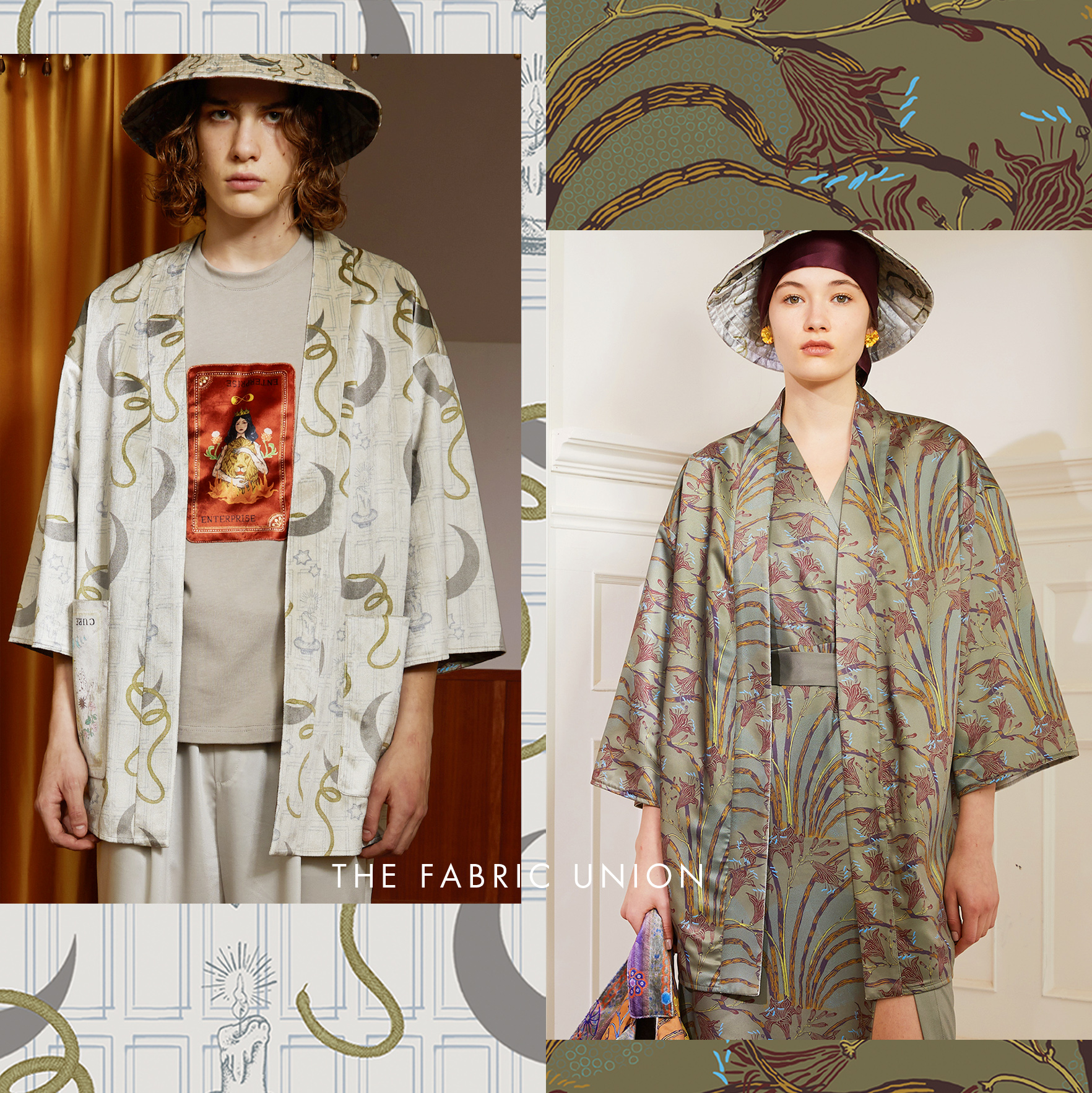 「TFU塔罗牌」中性两穿式和服保暖晨袍 “疗愈”&“金针花1897” 现货