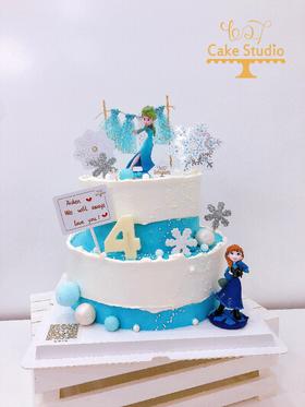1027CAKE | 双层蛋糕 冰雪奇缘主题 爱莎
