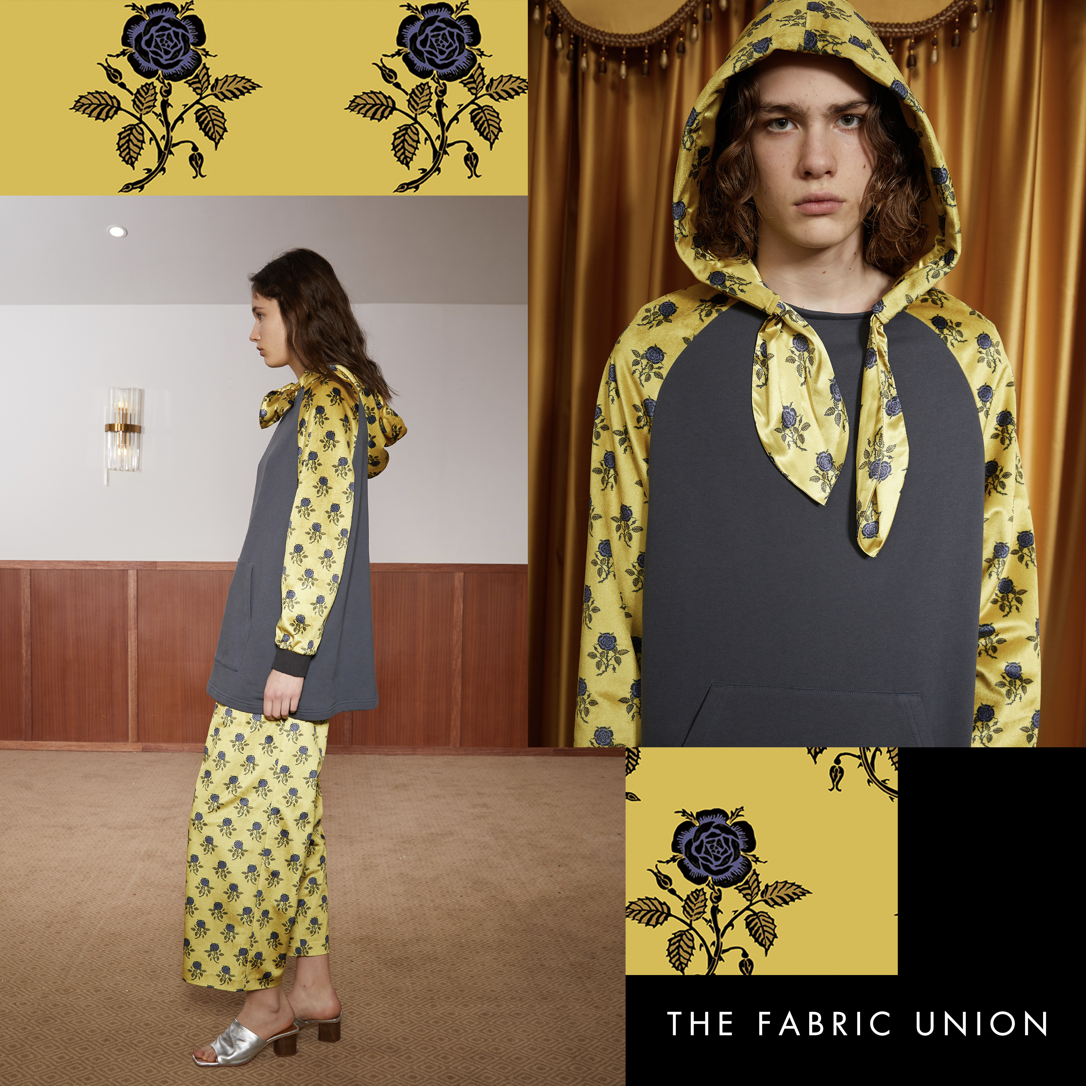 「TFU塔罗牌」连帽丝巾系带卫衣&天鹅绒宽松八分裤 “撒克逊玫瑰1909” 现货