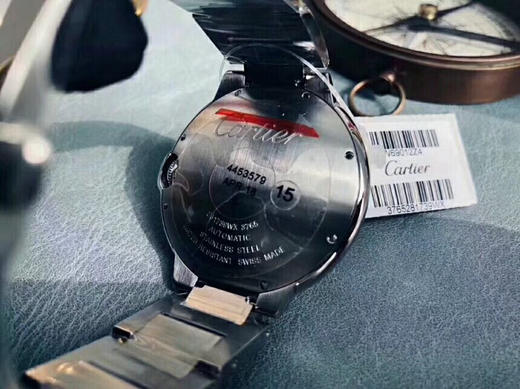 限时特价    卡地亚 V6大号蓝气球系列 黑盘 黑面款，大号42mm 所有细节还原专柜，进口机械零返修 商品图5