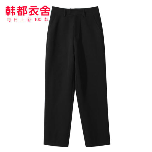 韩都衣舍2020韩版女装春装新款黑色高腰直筒显瘦休闲裤EK9343樱 商品图3