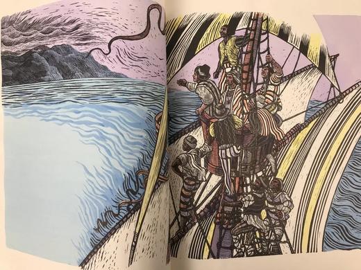 限量签名本 哥伦布航海记 葡萄牙画家弗雷塔斯彩色木版画插图 精装8开带书匣 商品图10