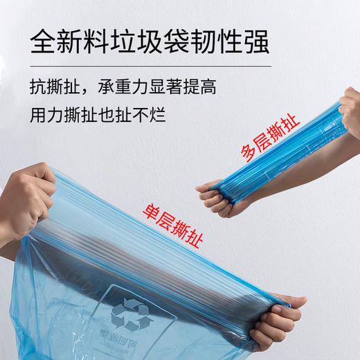 家用一次性 分类垃圾袋100只  四色手提式 加厚塑料袋 分类垃圾桶用 干湿袋 商品图0