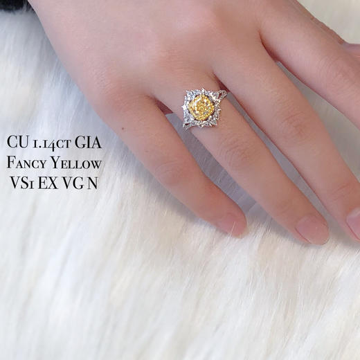 「叶」GIA黄钻戒指1.14克拉FY/VS1/VG/G黄钻（GIA6292853989） 商品图3