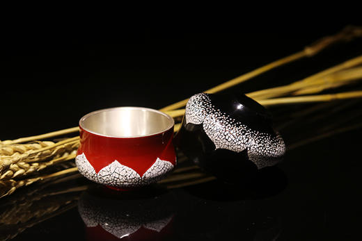 【逐物漆器】大漆银杯 茶杯 纯银主人杯 蛋壳莲花 独享特惠 商品图1