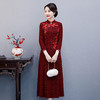 WXG-19588新款长袖修身拼接复古礼服连衣裙 商品缩略图3