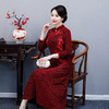 WXG-19588新款长袖修身拼接复古礼服连衣裙 商品缩略图2