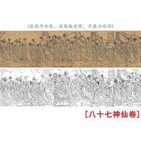 古画长卷-唐-（传吴道子）-八十七神仙卷-原大尺寸30*292厘米（不含彩图）G011
