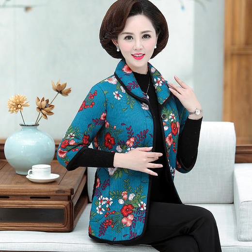 LFZ-3250加绒加厚半袖棉妈妈装外套 商品图0