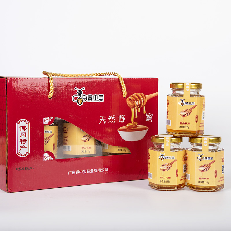春中宝蜂蜜野山花蜜135g三瓶装