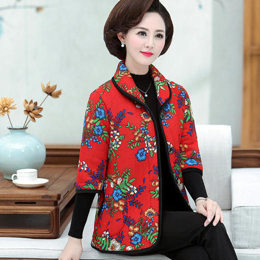 LFZ-3250加绒加厚半袖棉妈妈装外套 商品图3