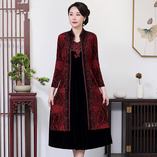 MY-59071新款喜婆婆婚礼婚宴礼服连衣裙两件套 商品图1