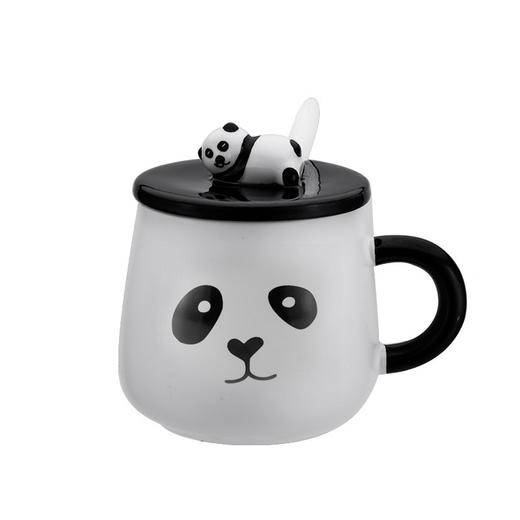 创意礼品陶瓷杯 手绘熊猫卡通水杯带盖百货居家日用 商品图4