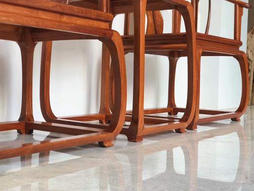 红桥红 家具严选  缅甸花梨(大果紫檀）  【荷塘月色圈椅三件套】 商品图8