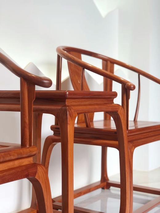 红桥红 家具严选  缅甸花梨(大果紫檀）  【荷塘月色圈椅三件套】 商品图7