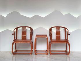 红桥红 家具严选  缅甸花梨(大果紫檀）  【荷塘月色圈椅三件套】