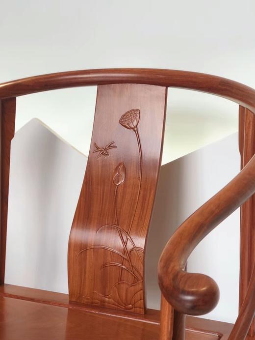 红桥红 家具严选  缅甸花梨(大果紫檀）  【荷塘月色圈椅三件套】 商品图3