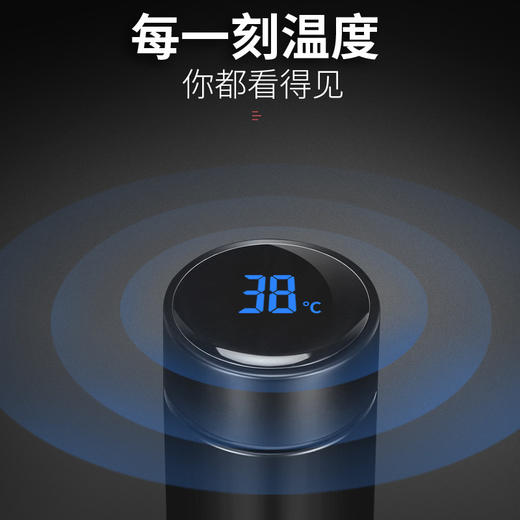 智能测温水杯居家用品不锈钢保温杯 LED数字显示温度杯子 商品图2