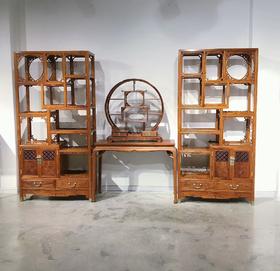 红桥红 家具严选  缅甸花梨(大果紫檀）  【福禄博古架】