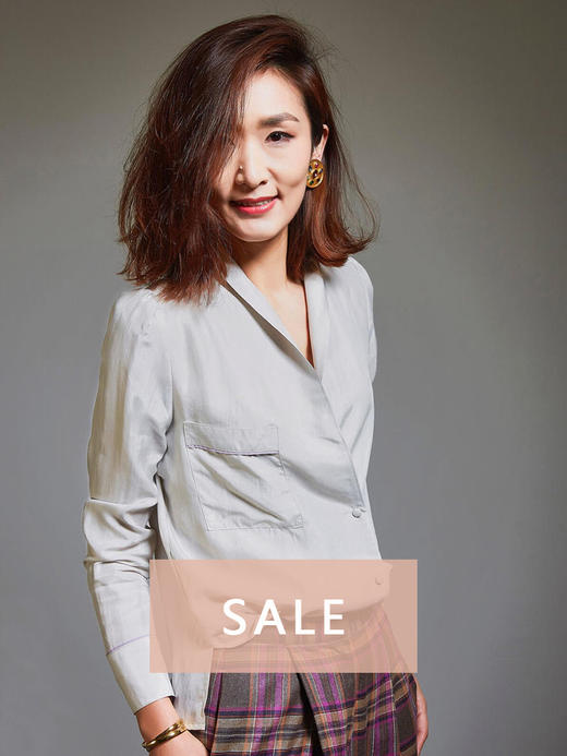 TYNVIE 睡不醒真丝衬衫-灰色 商品图0