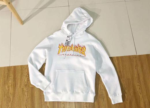 美潮 THRASHER  火焰Logo  情侣款落肩宽松连帽套头抓绒卫衣  WY197 商品图9