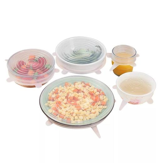 歆音6件套硅胶保鲜盖 食物保鲜膜 弹力拉伸密封透明盖厨房用品 商品图4