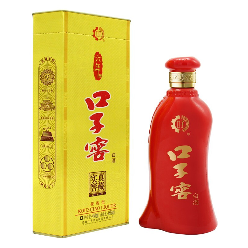 口子窖6年型 46度450ml*6瓶 白酒整箱纯粮食酒水口子酒 兼香型